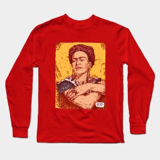 Frida Kahlo, by Maximiliano Lopez Barrios Long Sleeve T-Shirt